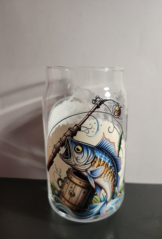 16 oz Glass (Fishing Dad)
