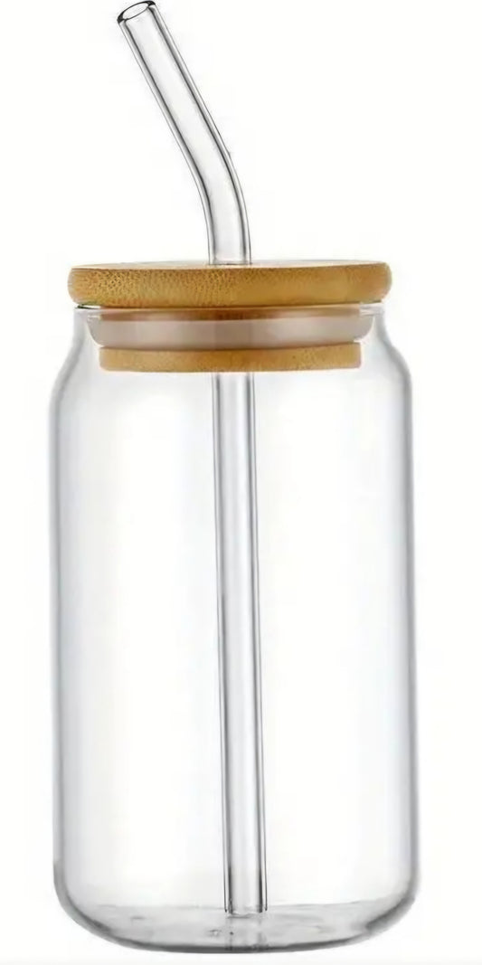 16 0z Glass with bamboo lid